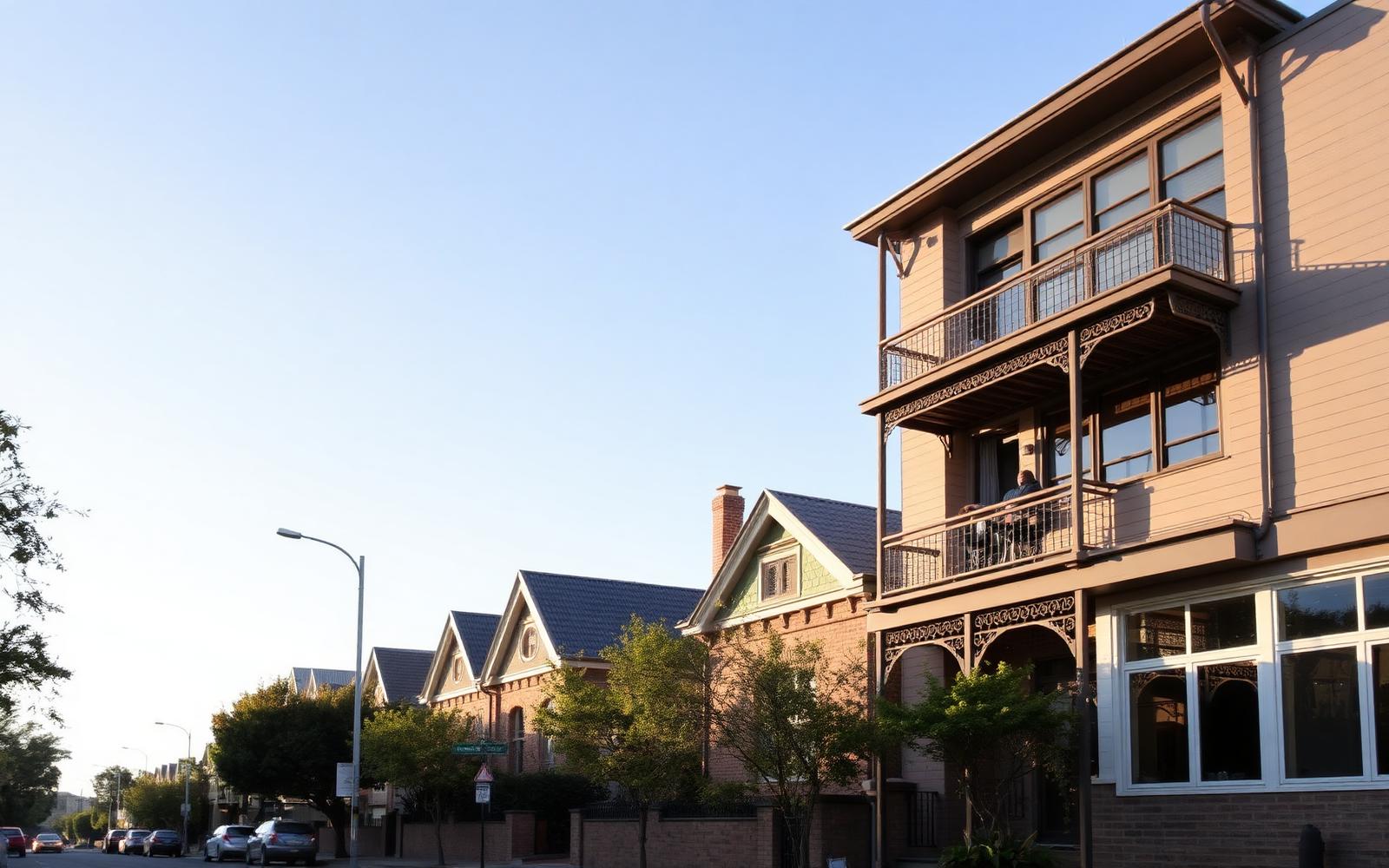 Residential streetscape in Adelaide, SA, showing character and contemporary homes